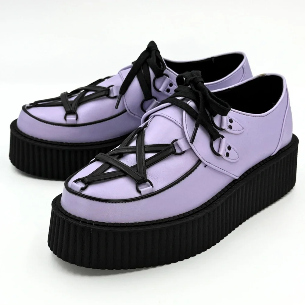 Killstar Shoes Hexellent Creepers Gothcore Y2k Women’s 9 Lilac Platform Wedge